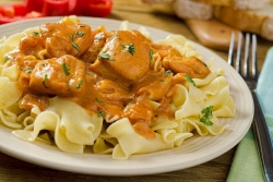 Preparar Pollo a la Crema de  pimiento rojo