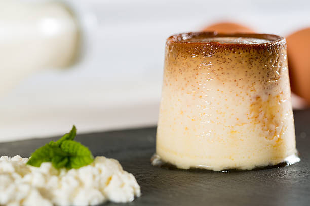 Flan con queso crema